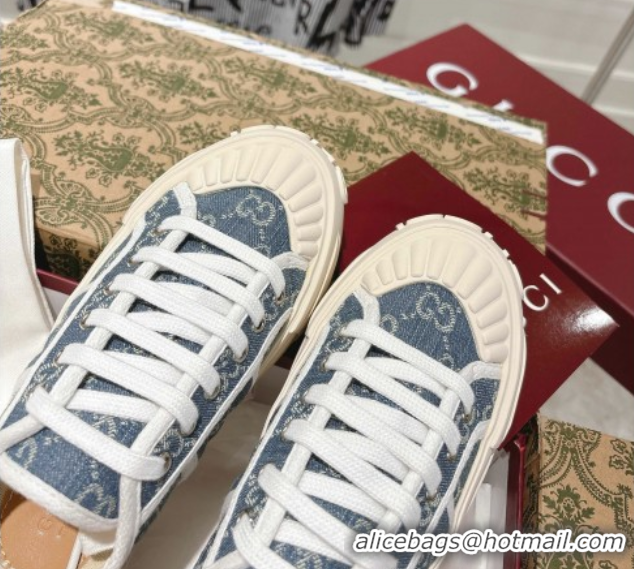 Best Price Gucci Chunky Platform Sneakers in GG Denim Dark Blue 2025 831825