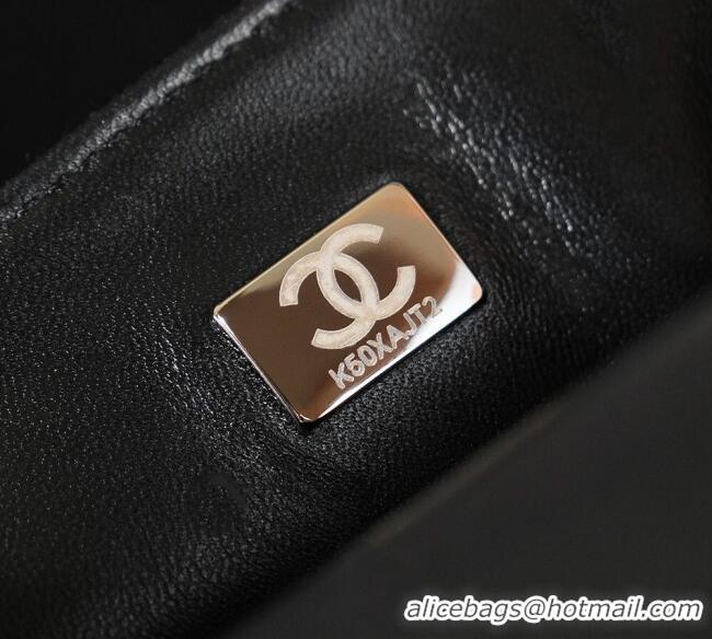 Famous Brand Chanel Allover Strass & Fabric Classic Mini Flap Bag A69900 Black 2025
