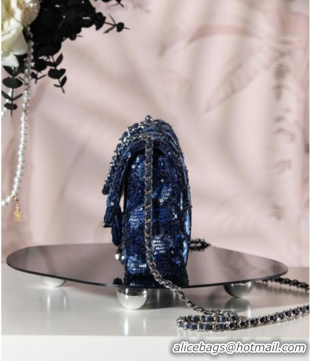 Discount Chanel Allover Sequins Classic Mini Flap Bag A69900 Blue 2025