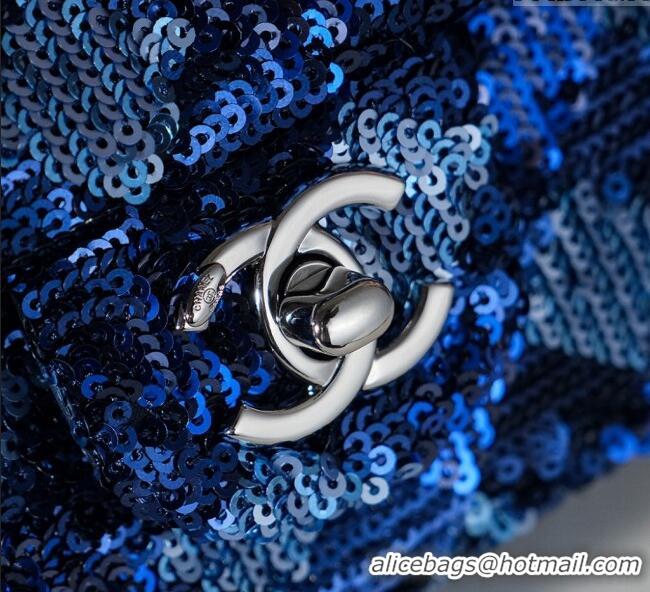 Discount Chanel Allover Sequins Classic Mini Flap Bag A69900 Blue 2025