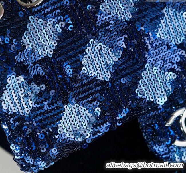 Discount Chanel Allover Sequins Classic Mini Flap Bag A69900 Blue 2025