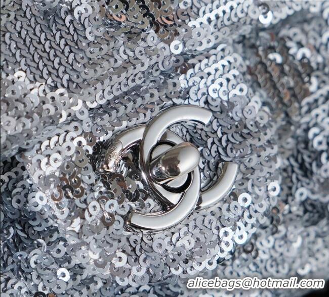 Good Taste Chanel Allover Sequins Classic Mini Flap Bag A69900 Silver 2025