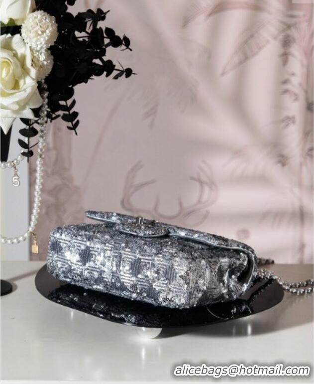 Good Taste Chanel Allover Sequins Classic Mini Flap Bag A69900 Silver 2025