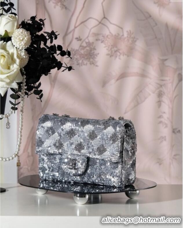 Good Taste Chanel Allover Sequins Classic Mini Flap Bag A69900 Silver 2025