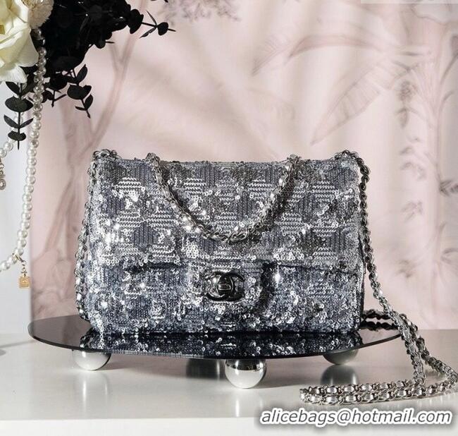 Good Taste Chanel Allover Sequins Classic Mini Flap Bag A69900 Silver 2025
