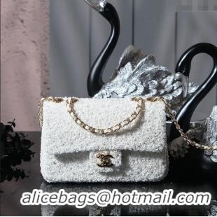 Promotional Chanel Sequins & Pearls Classic Mini Flap Bag A69900 White 2025 Fall/Winter