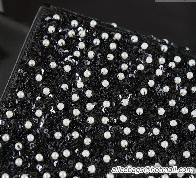 Buy Fashionable Chanel Sequins & Pearls Classic Mini Flap Bag A69900 Black 2025 Fall/Winter