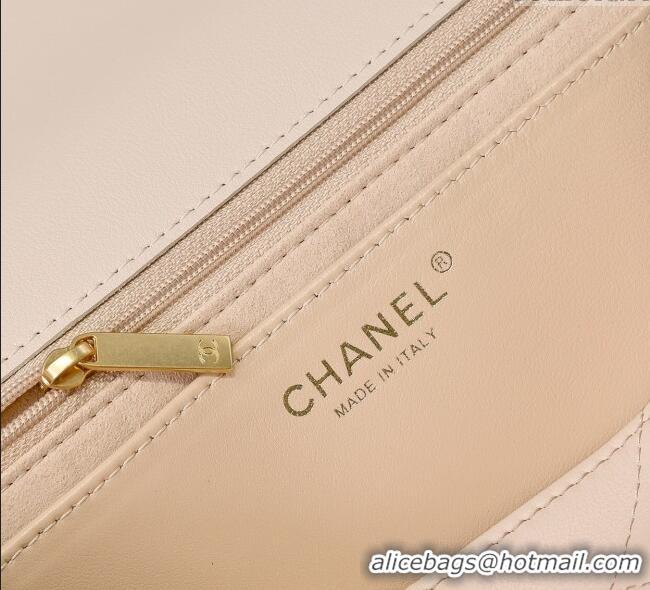 Top Grade Chanel Calfskin Large Flap Bag with Top Handle AS5467 Light Pink 2025