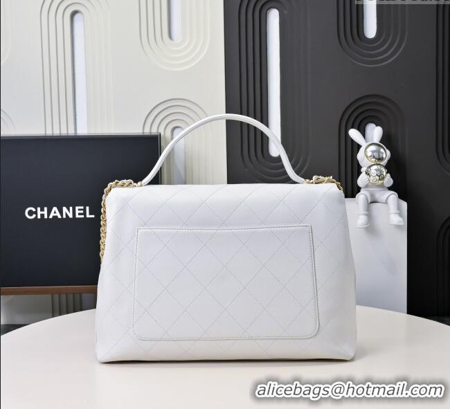 Trendy Design Chanel Calfskin Maxi Flap Bag with Top Handle AS5543 White 2025