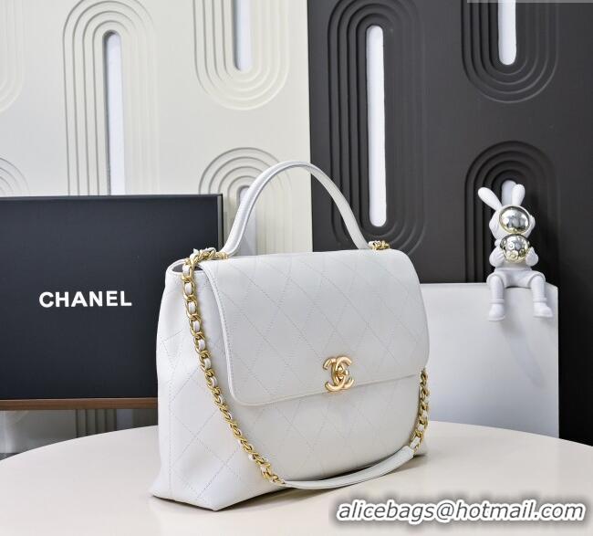 Trendy Design Chanel Calfskin Maxi Flap Bag with Top Handle AS5543 White 2025