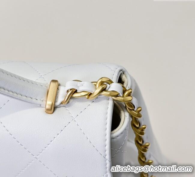 Trendy Design Chanel Calfskin Maxi Flap Bag with Top Handle AS5543 White 2025
