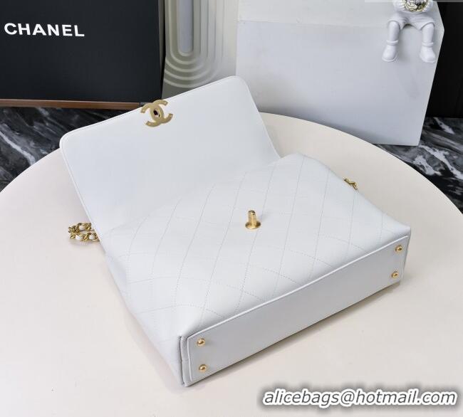 Trendy Design Chanel Calfskin Maxi Flap Bag with Top Handle AS5543 White 2025