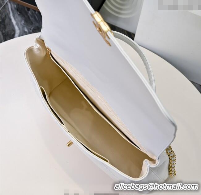 Trendy Design Chanel Calfskin Maxi Flap Bag with Top Handle AS5543 White 2025