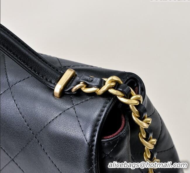 Good Looking Chanel Calfskin Maxi Flap Bag with Top Handle AS5543 Black 2025
