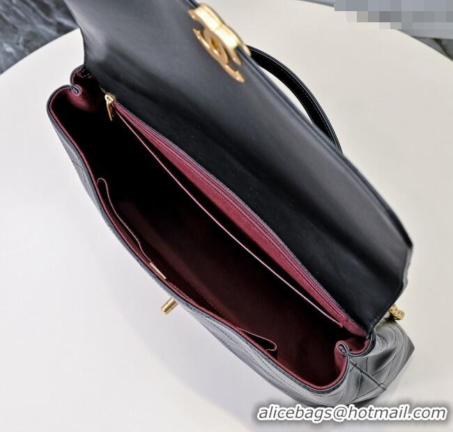 Good Looking Chanel Calfskin Maxi Flap Bag with Top Handle AS5543 Black 2025