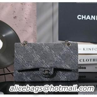 Buy Inexpensive Chanel Printed Denim Classic Medium Flap Bag A01112 Black 2025