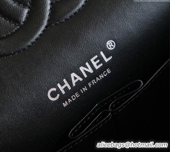 Buy Inexpensive Chanel Printed Denim Classic Medium Flap Bag A01112 Black 2025