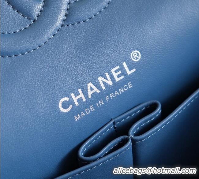 Grade Quality Chanel Printed Denim Classic Medium Flap Bag A01112 Blue 2025