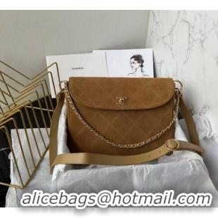 Buy Discount Chanel Suede Hobo Bag AS5886 Brown 2025