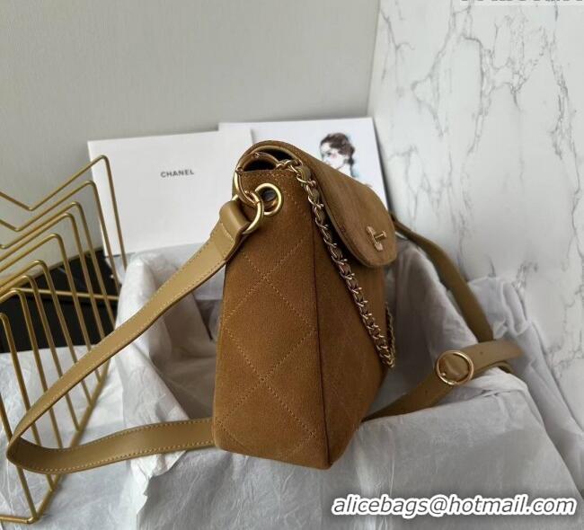 Buy Discount Chanel Suede Hobo Bag AS5886 Brown 2025