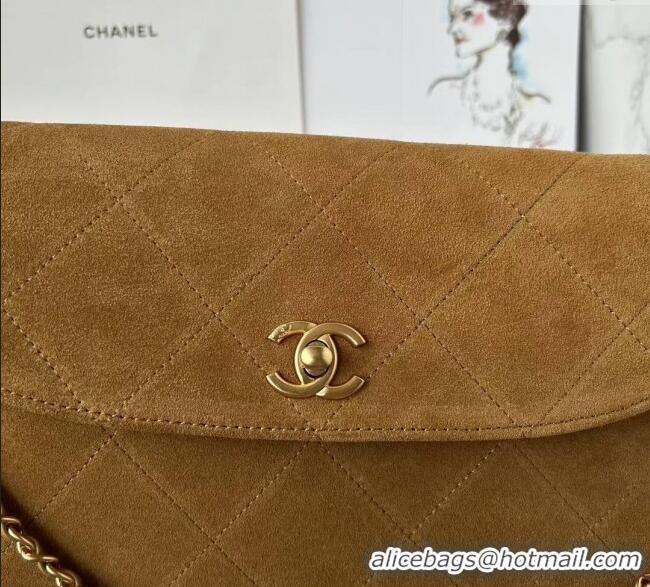 Buy Discount Chanel Suede Hobo Bag AS5886 Brown 2025