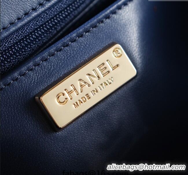 New Design Chanel Mixed Fiber & Embroidery Mini Classic Flap Bag A69900 Navy Blue/Multicolored 2025