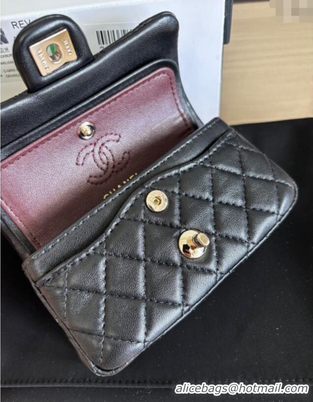 Grade Design Chanel Lambskin Classic Mini Bag with hook and Heart Charm AP4760 Black 2025
