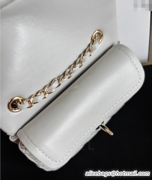 Reasonable Price Chanel Lambskin Classic Mini Bag with hook and Heart Charm AP4760 Light Grey 2025