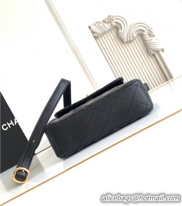 Traditional Specials Chanel Calfskin Leather Phone Holder with Strap AP4679 Black 2025