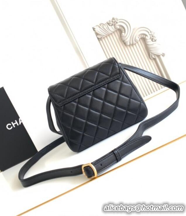 Traditional Specials Chanel Calfskin Leather Phone Holder with Strap AP4679 Black 2025