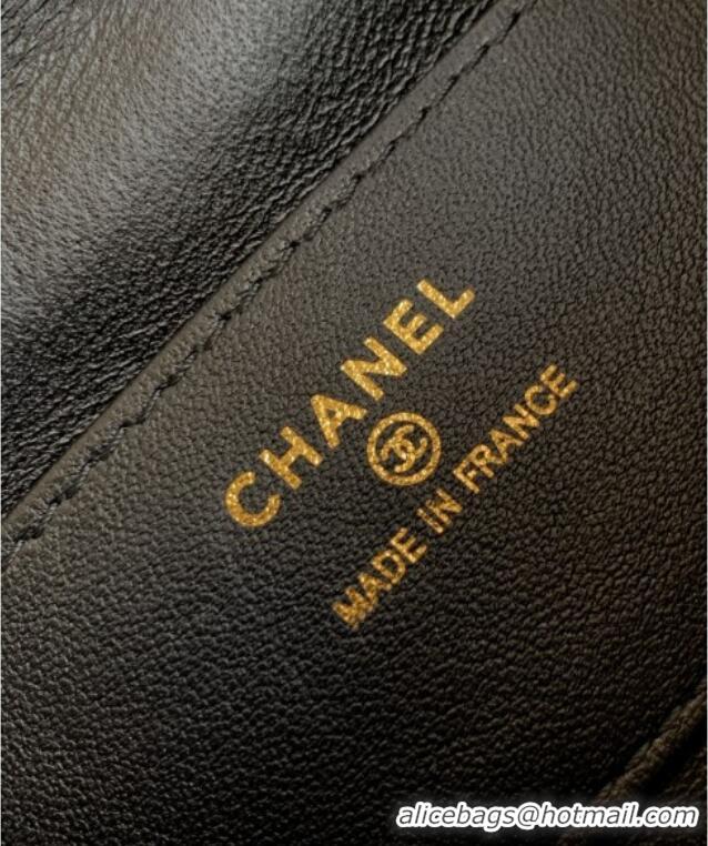 Traditional Specials Chanel Calfskin Leather Phone Holder with Strap AP4679 Black 2025
