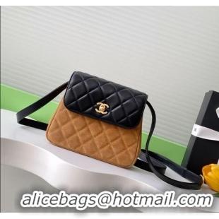 Cheapest Chanel Suede & Lambskin Phone Holder with Strap AP4679 Beige/Black 2025