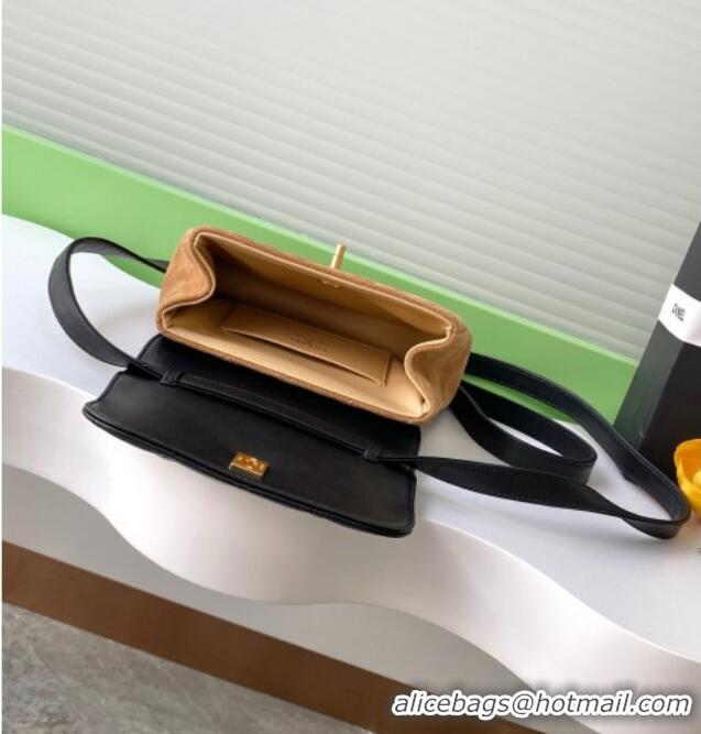 Cheapest Chanel Suede & Lambskin Phone Holder with Strap AP4679 Beige/Black 2025