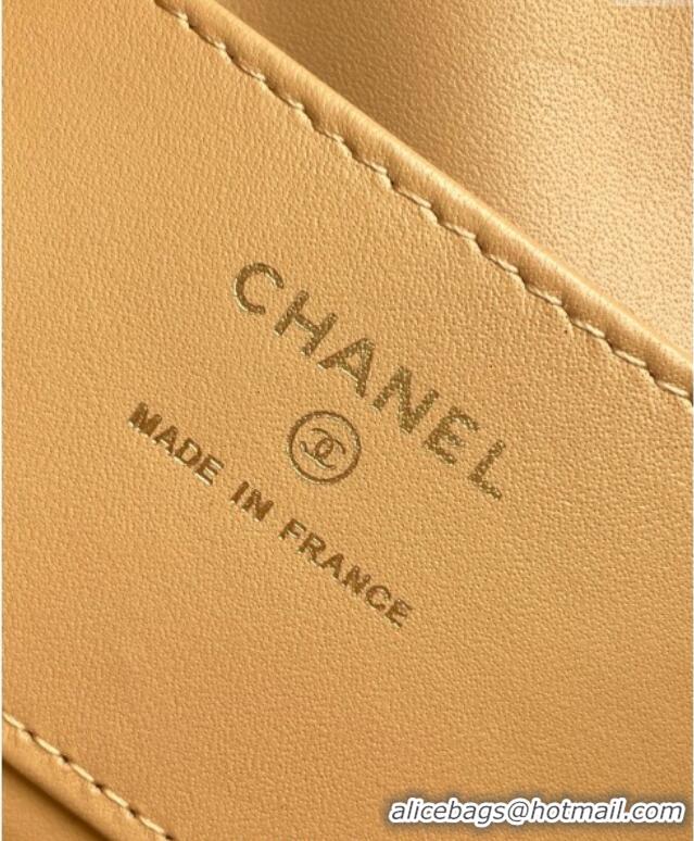 Cheapest Chanel Suede & Lambskin Phone Holder with Strap AP4679 Beige/Black 2025