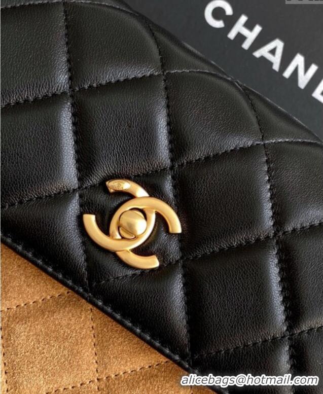 Cheapest Chanel Suede & Lambskin Phone Holder with Strap AP4679 Beige/Black 2025