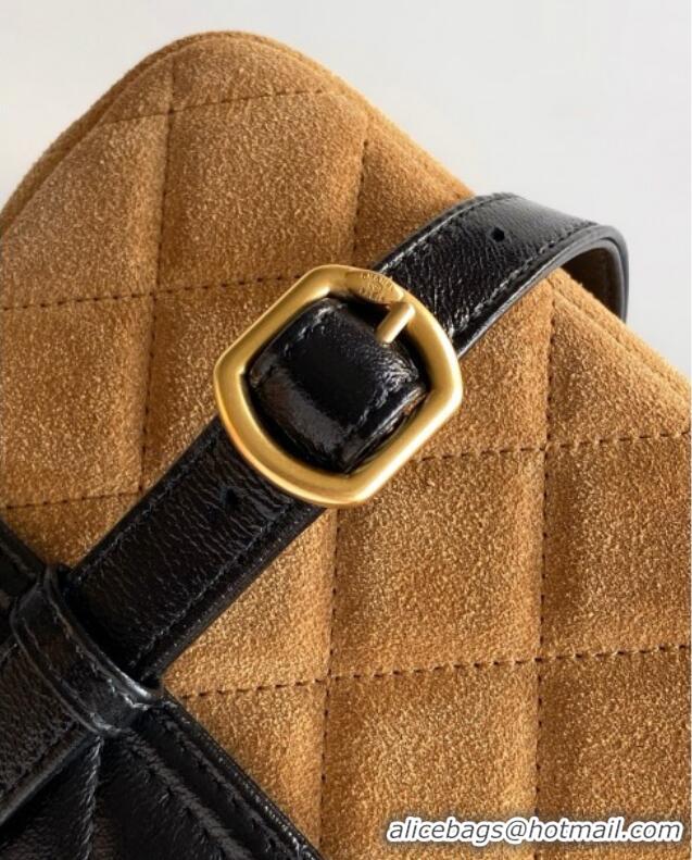 Most Popular Chanel Suede & Lambskin Phone Holder with Strap AP4677 Beige/Black 2025