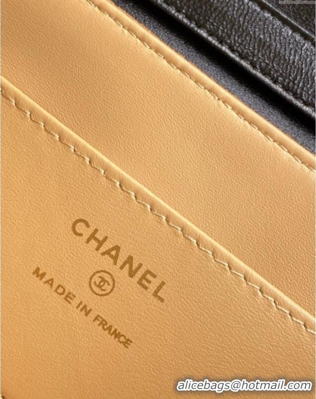Most Popular Chanel Suede & Lambskin Phone Holder with Strap AP4677 Beige/Black 2025