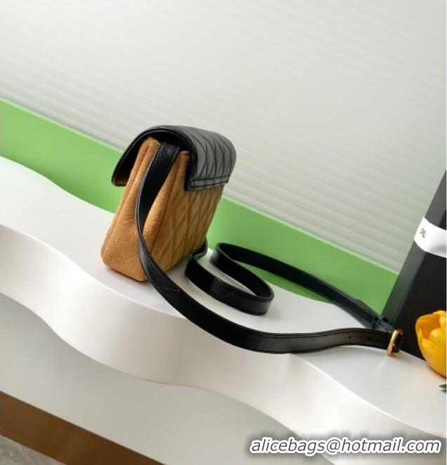 Most Popular Chanel Suede & Lambskin Phone Holder with Strap AP4677 Beige/Black 2025