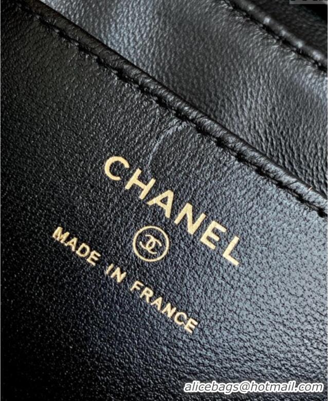 Well Crafted Chanel Suede & Lambskin Phone Holder with Strap AP4677 Black 2025