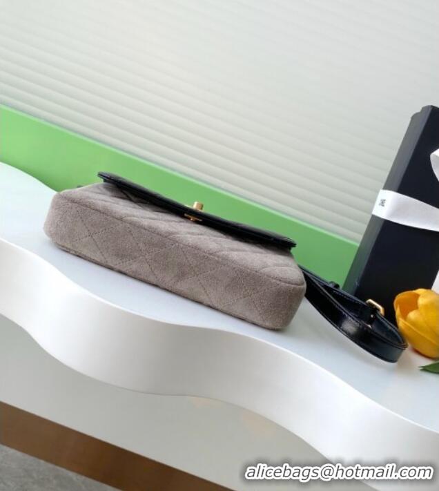Good Looking Chanel Suede & Lambskin Phone Holder with Strap AP4677 Grey/Black 2025
