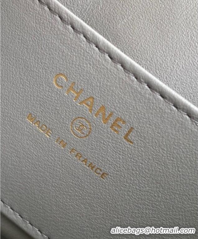 Good Looking Chanel Suede & Lambskin Phone Holder with Strap AP4677 Grey/Black 2025