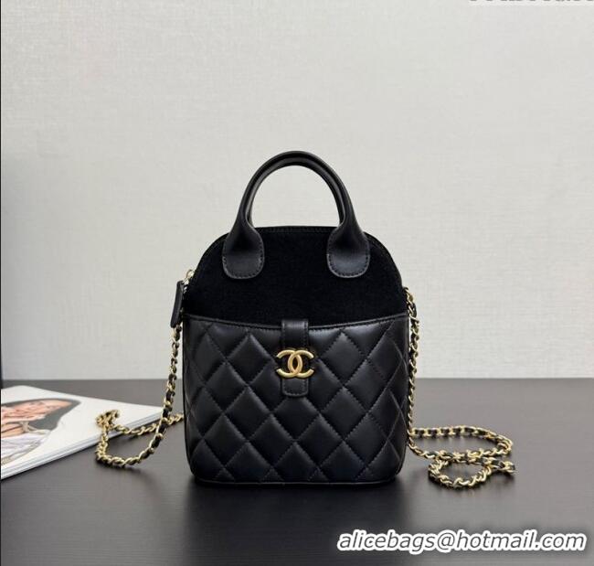 Low Price Chanel Suede & Lambskin Clutch with Chain AP4742 Black 2025