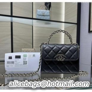 Super Quality Chanel Grained Shiny Calfskin Clutch with Chain AP3237 Black 2025