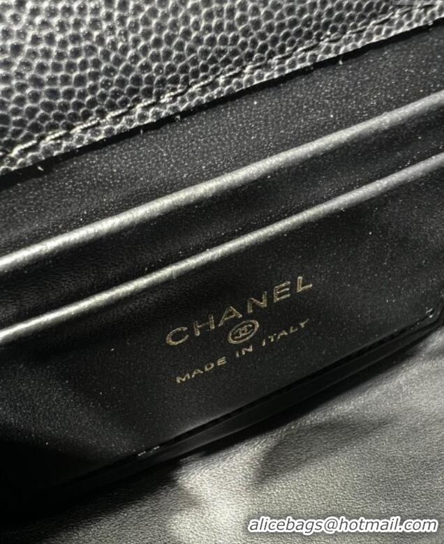 Super Quality Chanel Grained Shiny Calfskin Clutch with Chain AP3237 Black 2025