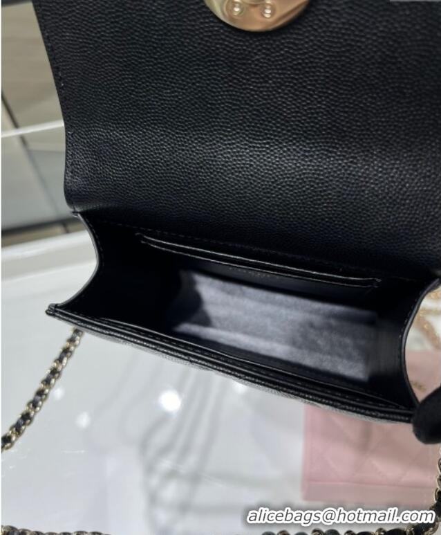 Super Quality Chanel Grained Shiny Calfskin Clutch with Chain AP3237 Black 2025
