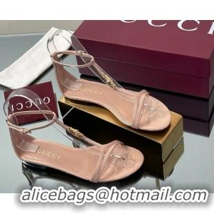 Best Price Gucci Patent Leather Thong Sandal with Bamboo Beige 070410