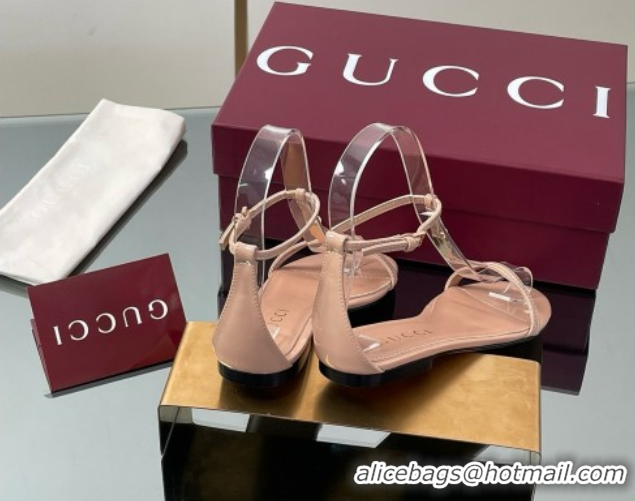Best Price Gucci Patent Leather Thong Sandal with Bamboo Beige 070410