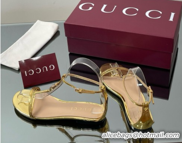 Purchase Gucci Patent Leather Thong Sandal with Bamboo Gold 5070413