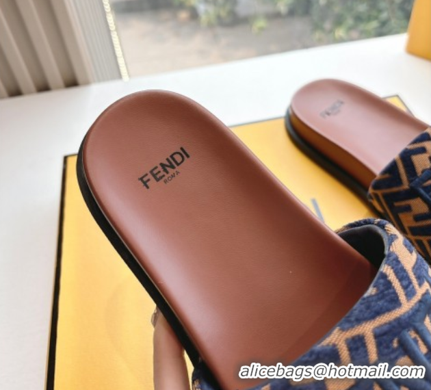 Best Grade Fendi Flat Slides Sandal in FF Canvas Brown 0605060
