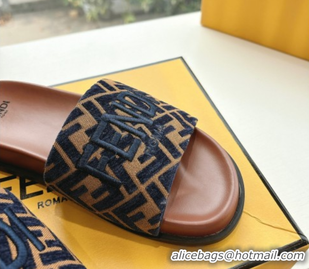 Best Grade Fendi Flat Slides Sandal in FF Canvas Brown 0605060